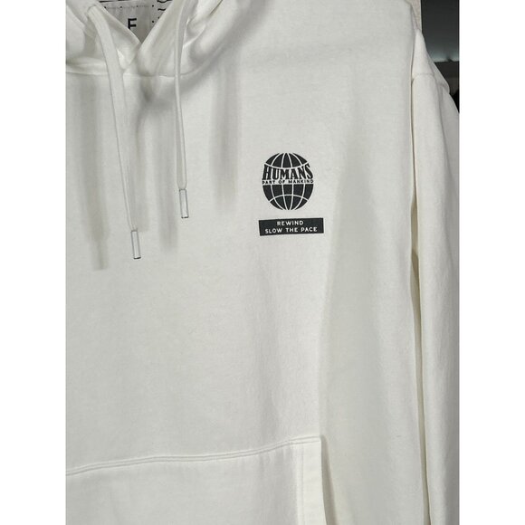 D&F White Hoodie with Front Pocket & Hooded Design Size XL - Picture 3 of 10